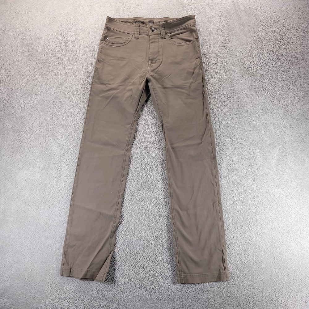 Prana Pants Mens 30x32 Brown Canvas Chino Straight Casual Outdoor Travel Work